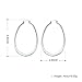 Comelyjewel Womens 925 Sterling Silver Elegant Oval Shaped Extra Large Hoop Earrings | Sterling Silver Hoop Earrings Oval, Polished Earrings For Women,Girls' Gifts (Silver)
