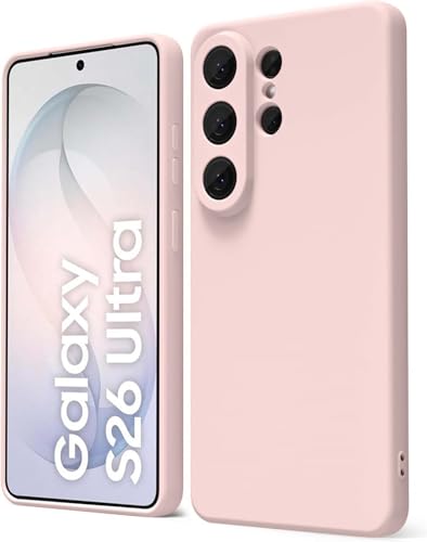 Image of DIZORO Samsung Galaxy S26 Ultra Case, Liquid Silicone Cover with Camera Protection Anti-Scratch Soft Microfiber Lining Shockproof Protective Phone Back Cover Case (Sand Pink)