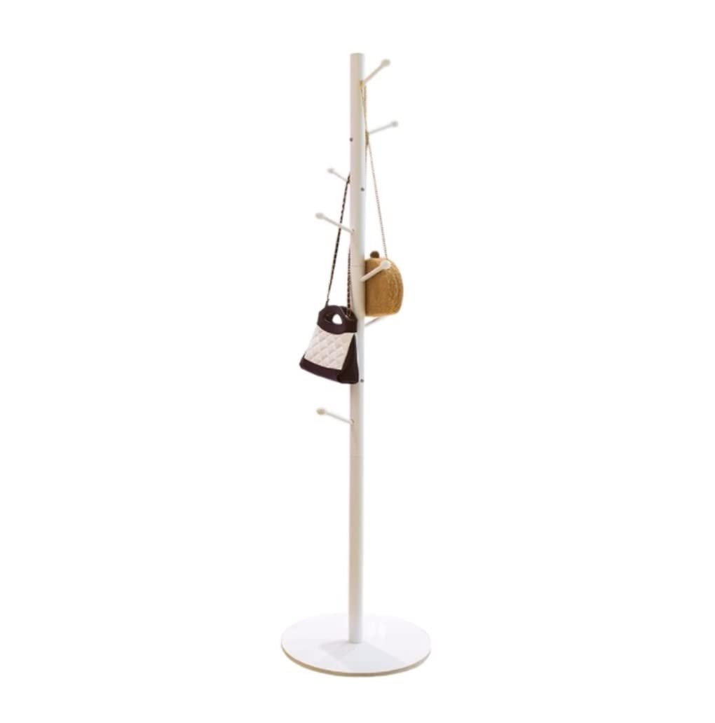 Iwenzhkpa White Coat Rack Coat Stands Metal Rack Floor Home Bedroom Hanger Multifunctional Space Saving Storage Heavy Duty Rotating Freestanding(White)