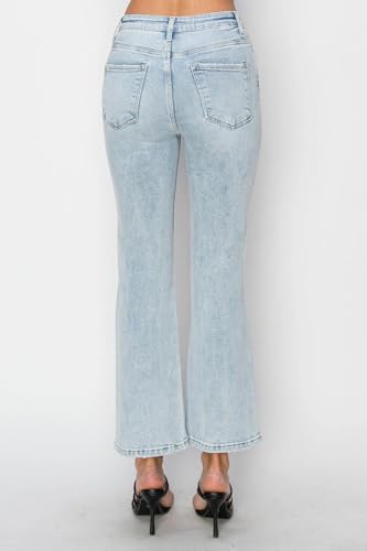 SALT TREE Risen Jeans - High Rise Distressed Ankle Flare Jeans - RDP5696L2