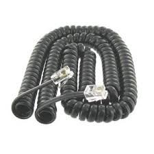 Permo 25 Feet Black Coil Telephone Cord