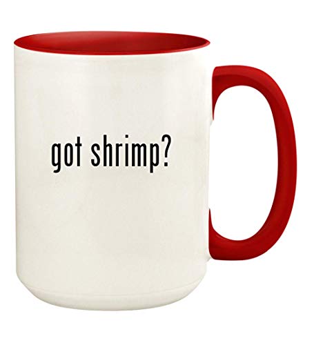 got shrimp? - 15oz Ceramic Colored Handle and Inside Coffee Mug Cup, Red