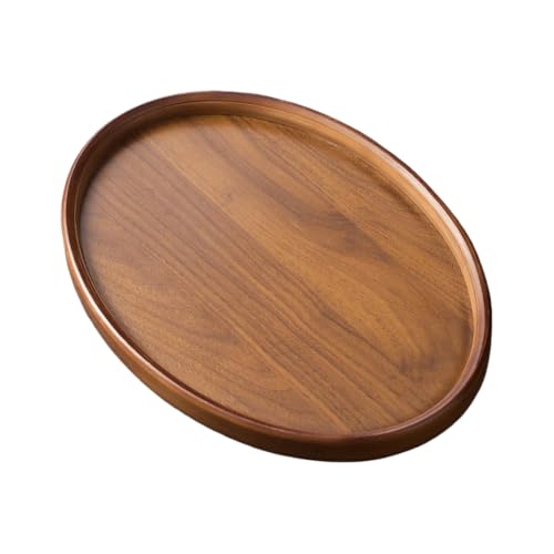 Bandejas de madera para servir – 35 x 30 cm, cuencos ovalados para servir, bandeja de madera retro decorativa para alimentos, bandejas ovaladas auspicious para embutidos, postres, bebidas, desayunos