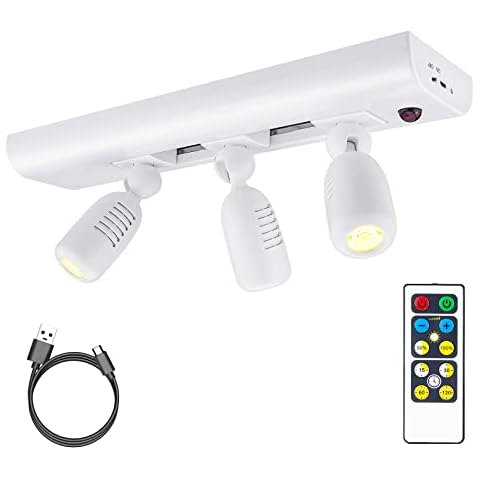 HONWELL LED Spotlight Ceiling Spotlights with 3 Rotatable Heads Lights, Ceiling Lights 4000K Warm White Light Dartboard Lights Dimmable Picture Light for Cabinet Artwork Dart Board Kitchen Cover