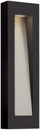 Hinkley Luna Large Wall Mount Outdoor Lantern, Aluminum, Etched Glass Lens, ADA, Dark Sky Compliant, Satin Black Finish
