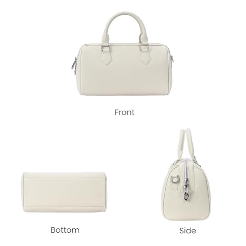 Image of HESHE Leather Crossbody Bags for Women Hobo Shoulder Bag Satchel Handbags | Genuine Leather,Removable Strap,Roomy Shoulder Bags Designer Boston Barrel Purse Ladies Daily Bag Crossbody Purse for Travel