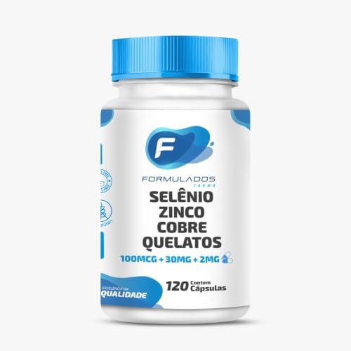 Selênio 100mcg, Zinco 30mg e Cobre 2mg Quelatos 120 Cápsulas
