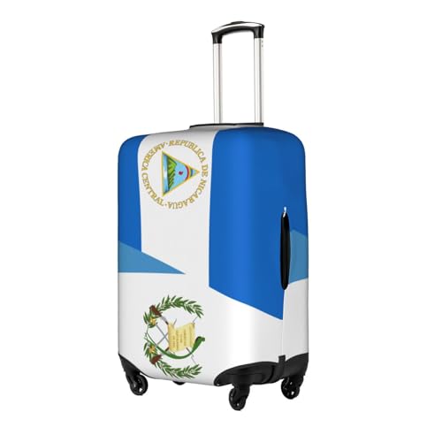 Travel Luggage Cover Half Nicaragua Half Guatemala Flag Fashion Washable Baggage Suitcase Protector Fit For Luggage Small2