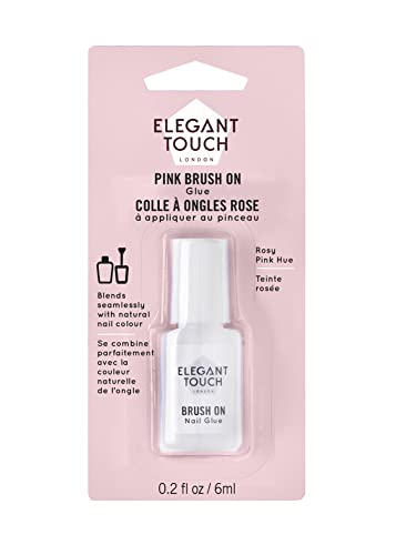 Elegant Touch Brush On Nail Glue Pink 6ml