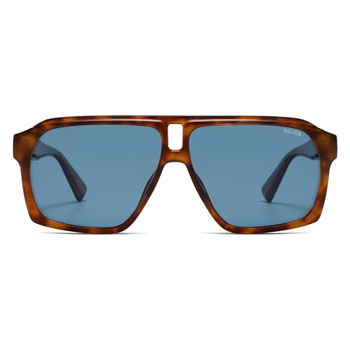 Image of SOJOS Trendy Polarized Aviator Sunglasses for Women Men,Fashion Square Aviators Shades Vintage Style UV400 Protected SJ2699
