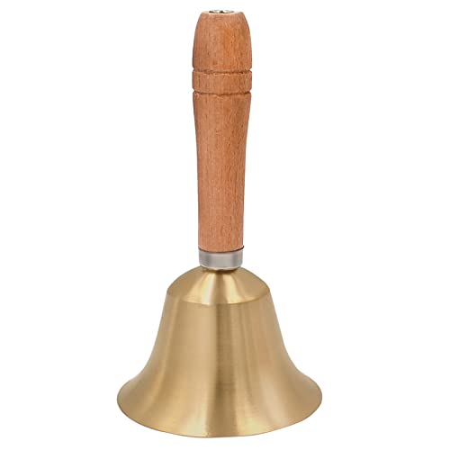 3.1" Brass Hand Bell With Solid Wood Handle,Loud Hand Bells For Kids And Adults, Used For Weddings, School Classroom，Service And Game #TOP24