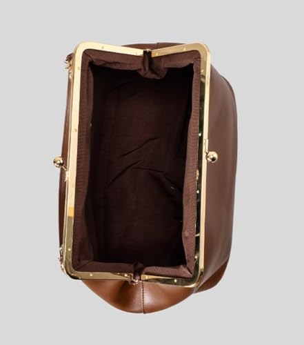 Image of Slouchy Kiss Lock Crossbody Bags Women Crescent KissLock Cross Body Hobo Shoulder Purses Kiss Clasp Hobo Handbags Wallet