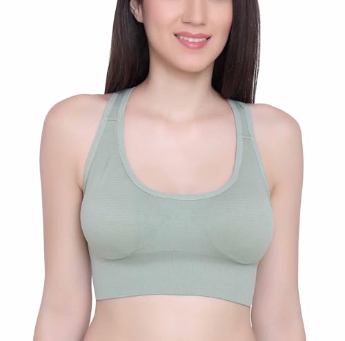 Image of GLAMORAS Women's Sports Bra for Women | Padded Racerback | Low Impact Active Wear | Gym, Workout, Jogging, Fitness & Yoga | Non Wired Back Hook | Nylon Spandex | M-2XL