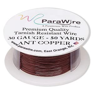 ParaWire Premium Quality Antique Copper Color Finished Silver Plated Copper Craft Wire 30 Gauge 50 Yards Clear Protective Coating