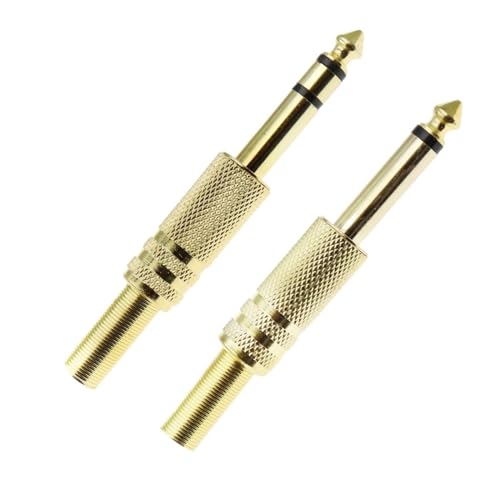 Conector Jack 6.35mm macho adaptador de audio mono y estéreo de 1/4 de pulgada para soldar