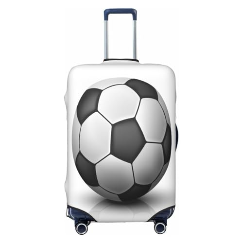 Soccer Ball White Luggage Cover for Suitcase, Suitcase Cover Protector Fit 18-21 Inch Luggage Travel Accessories, S