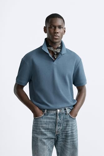 Image of Alan Jones Clothing Men's Textured Polo T-Shirt | Classic Short Sleeve Polo for Casual Wear