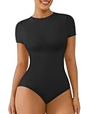 FeelinGirl Shapewear Bodysuits Women's Crew Neck Bodysuit Slimming Body Suit Women Tummy Control Black 3X-Large-4X-Large