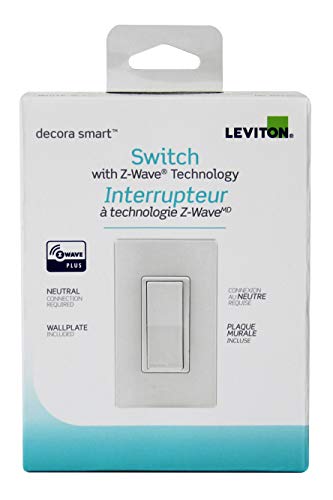 Leviton Decora Smart Switch with Z-Wave Technology, DZ15S-R52, White with Ivory and Light Almond Faceplates