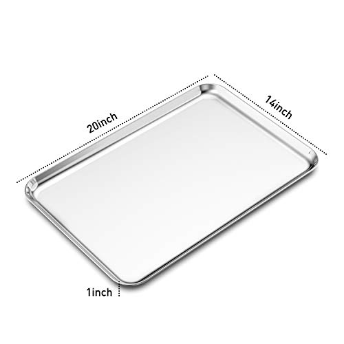 Bastwe 20" Stainless Steel Baking Sheet Set, 2pcs Healthy & Dishwasher Safe