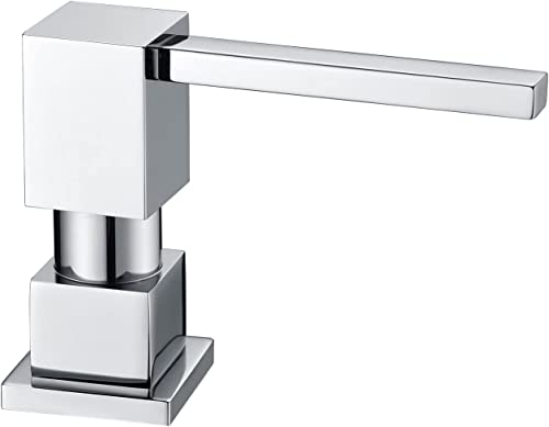 Soap Dispenser, Soap Dispenser for Kitchen Sink, Dish Soap Dispenser Chrome, Heavy Duty Soap Dispenser Square Pump Head, Built in Soap Dispenser