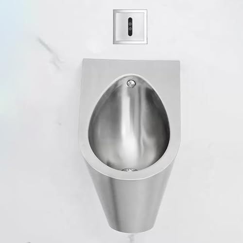 OTQEFTN Wall Mounted Sensor Urinal, 304 Stainless Steel Urinal, Splash-Proof Men's Urinal, Anti-Clogging Sanitary Ware Public Toilet, for Home/Hotel