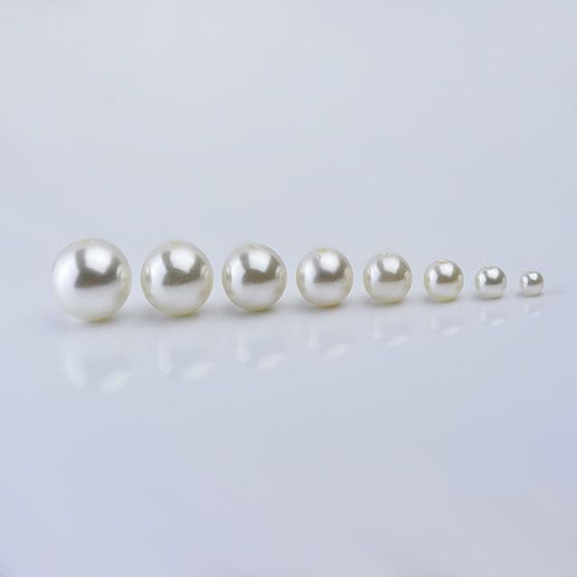 500 g/Beutel 4/6/8/10/12/14/16/18/20 mm Acryl-Abstandsperlen, Imitationsperlen, runde Perlen, lose Perlen für die Schmuckherstellung, Elfenbeinfarben, 6 mm x 500 g Beutel