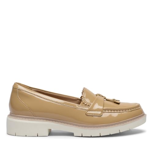 Image of Clarks Collection Womens Westlynn Bella Loafers, Dark Sand Synthetic, 12 Wide US