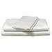4-Piece Super Soft Silky Satin Bed Sheet Set, Multiple Colors (King, White)