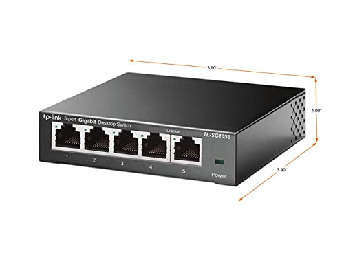 TP-Link TL-SG105S | 5 Port Gigabit Ethernet Switch | Desktop/Wall-Mount | Plug & Play | Fanless | Sturdy Metal | 3 Year Manufacturer Warranty | 802.1p/DSCP QoS & IGMP Snooping | Compact Design - Image 4