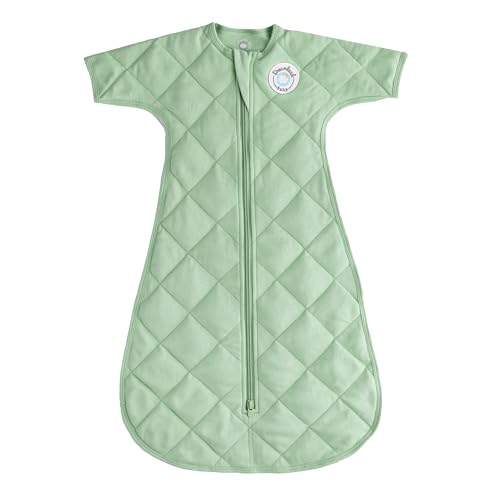 Image of DREAMLAND BABY Weighted Transition Sleep Swaddle Sack, Ages 3-6 Months. 100% Cotton, Evenly Distributed Weight (Green)
