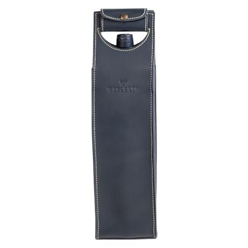 Bolsa de cuero para vino | Bolsa de transporte de botella individual de alta calidad con asas fuertes, cuero de grano completo y hebilla de metal, soporte protector para picnic, bolsa de regalo de