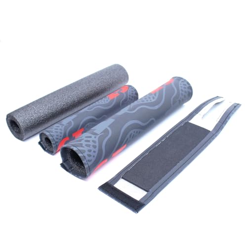 GT DYNO 1989 re-issue 3 Piece Nylon BMX Bicycle Padset - BLACK GRAY RED