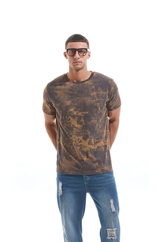 KLIEGOU Men's Crew Neck Hipster T Shirt - Casual Stylish Fitted Print Tees for Men3
