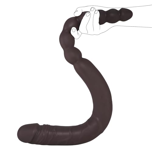 Hosnhh 45cm Doppeldildo Langer Riesiger Dildo Realistischer Penis und Analkugeln Flexibler Doppel Dong für Anal-Vaginal-Stimulator Silikon Dildos Dick Riesig Große Sexspielzeuge für Paare Lesben