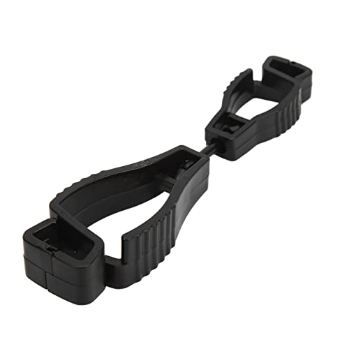 ERYUE セーフティワークグローブクリップ、プラスチックワークグローブホルダーハンガークランプアンチロスト用、補強リブを備えた高強度のプラスチッククリップ、さまざまなジョブの重量17Gアンチスキッドデザイン、耐摩耗性、腐食抵抗はいつでも開閉できます (黒