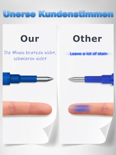 14x Radierbare Ersatzminen, DealKits 0.7mm Blau Gelschreibermine, Kompatibel mit Pilot FriXion Ball & Clicker & Eberhard Faber, Ersatzmine für Gelstift Radierbar, Praktisch für Schule und Alltag