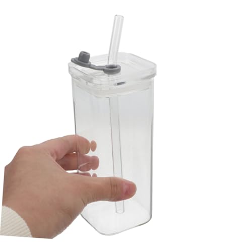 Vaso de vidrio transparente cuadrado resistente al calor con accesorios PRETYZOOM 5