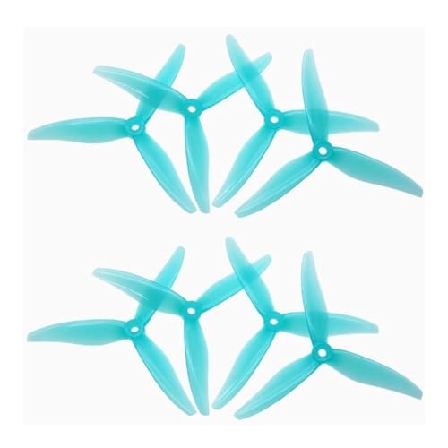 Hélices drone FPV 5 pouces T51366 tripales bleu pour moteur 2306 2207 quadcopter