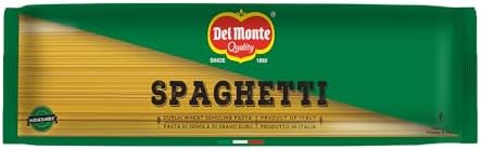Del Monte Spaghetti Pasta (Imported) 500G | Durum Wheat Semolina| No Maida | High In Dietary Fibre | Source Of Protein | Cholesterol Free | Low Calories | No Artificial Ingredients, Salt & Sugar