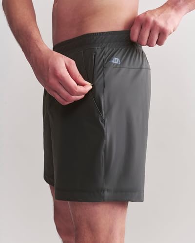 Mens Lined Workout Short, Lightweight, All-Way Stretch Gym Short with Medium Compression Liner2