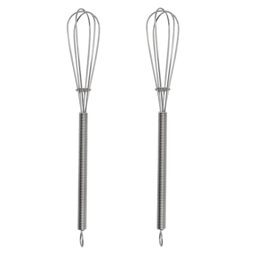 ibasenice Batidor de Acero Inoxidable Pack de 2 Unidades para Teñir el Cabello, y Cómodo de Sostener Color Plata Adecuado para Salón y Barbería