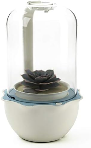 FREEPLANTS Smart Succulent Plant Pot with Adjustable LED Grow Light Timer Ventilation Fan Decoration for Kitchen Apartment Office White (Plants Not Included)
