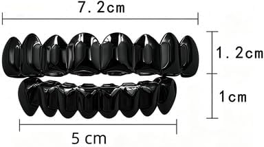 18K Gold Plated Gold Finish 8 Top Teeth 6 Bottom Tooth Hip Hop Teeth Grillz + 2 Molding Bars for Men and Women