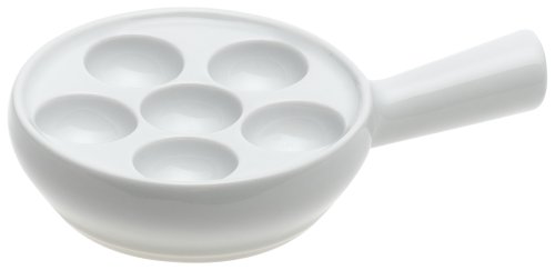 Pillivuyt Six Serving Classic Escargot Plate and Baker, White