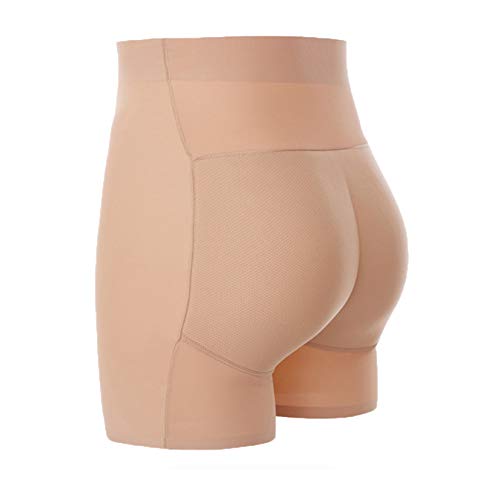 Hoxekle Womens Shapewear Shorts Stretch Body Shaper Panties Butt Lifter Shorts, Tummy Control Waist Trainer Panties Beige