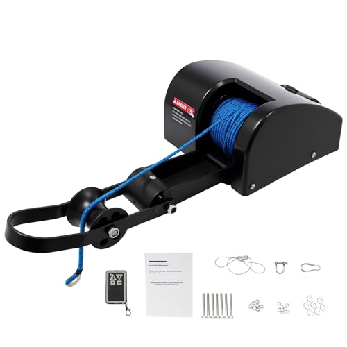 Outdoors Pontoon 35-G3 Electric Boat Anchor Winch, 35LBS Easy-to Operate & Features a High-Efficiency Boat Winch, 12-Volt DC, All Steel Gear Motor & 100-feet Pre-Wound Double-Braid Anchor Rope (69003)