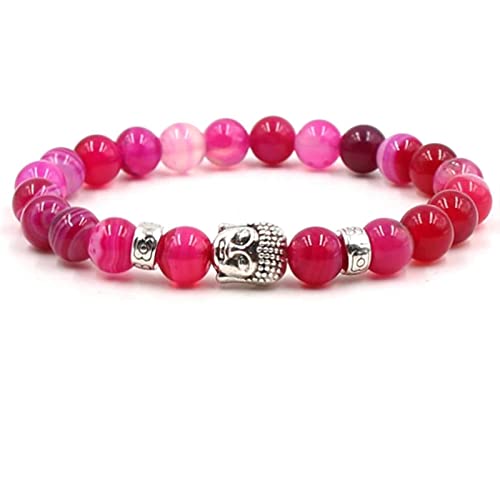 Bracelet perles femme et homme en pierre naturelle extensible de 19 cm