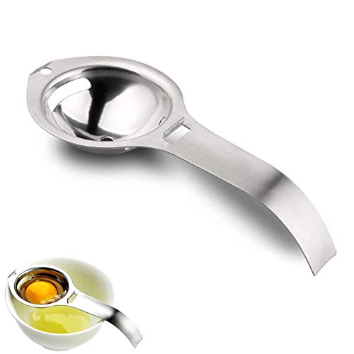 BEANKI Separador de Huevos, Inoxidable Separador de Yemas Claras de Huevos, Separador de Clara de Huevo, Filtro de Huevo Gadget de Cocina Herramienta para Hornear Cover