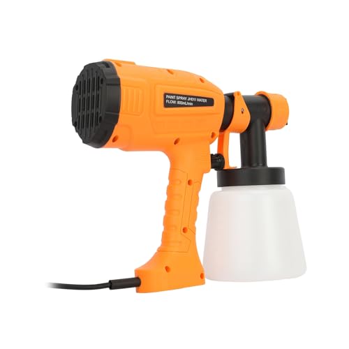 ohfruit Paint Sprayer 700W Electric Spray Shooter 2 Nozzles 3 Patterns Wired Paint Sprayer 800 ml Capacity Handheld Painting Machine Kit for Furniture Fence, Walls, Door, Garden Chairs Orange